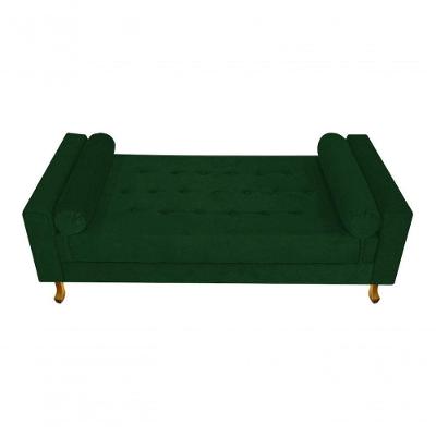 Recamier Baú Félix Solteiro 90cm Suede Rosê - Doce Sonho Móveis Cor Suede / Verde