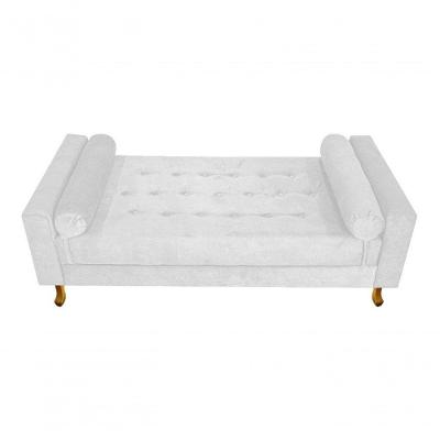 Recamier Baú Félix Solteiro 90cm Suede Rosê - Doce Sonho Móveis Cor Suede Branco