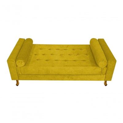 Recamier Baú Félix Solteiro 90cm Suede Rosê - Doce Sonho Móveis Cor Suede Amarelo