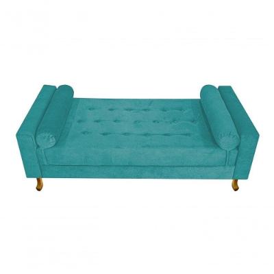Recamier Baú Félix Solteiro 90cm Suede Rosê - Doce Sonho Móveis Cor Suede Azul Turquesa