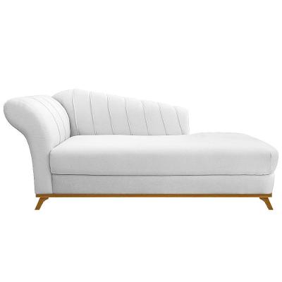Recamier Vanessa 185cm Lado Direito Suede Branco