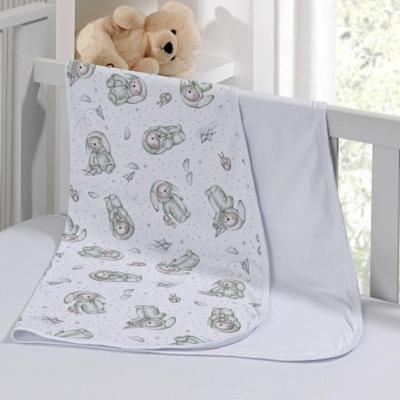 Cueiro Duplo Tecebem Baby Yan Malha 100% Algodão Estampado Kinder 80cm X 90cm Branco