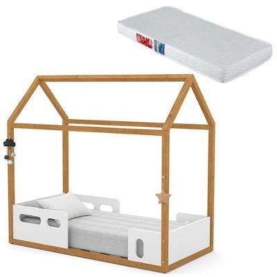 Mini Cama Montessoriana Liv Branco Freijó Com Colchão - Matic