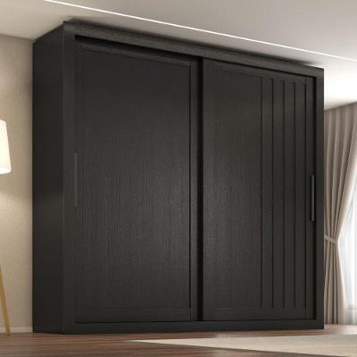 Guarda Roupa De Casal Trianon 2 Portas De Correr Preto Preto