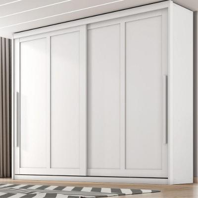 Guarda Roupa De Casal Atraente 2 Portas De Correr Branco Zan Branco