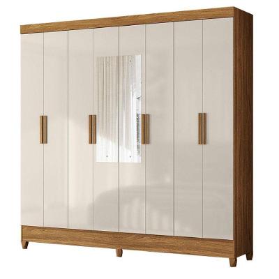 Guarda Roupa Casal Marajó 8 Portas Freijó Off White Com Espelho - Moval