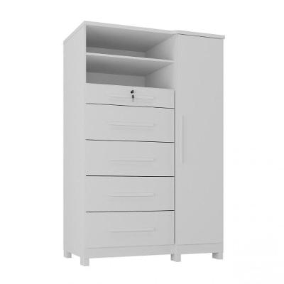 Cômoda Com Sapateira Imperial 1 Porta 5 Gavetas Branco