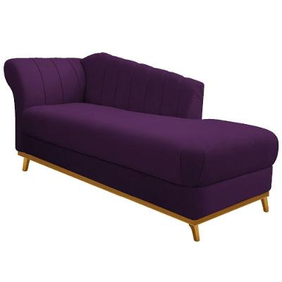 Recamier Vanessa 160cm Lado Direito Suede Roxo
