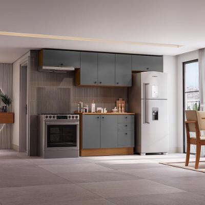 Armário De Cozinha Completa 280cm Canela/cinza Sagrado Pixel Kappesberg