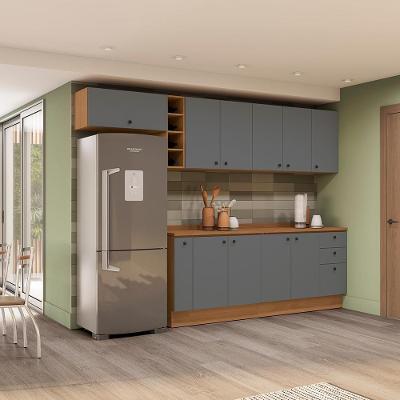 Armário De Cozinha Completa 300cm Canela/cinza Sagrado Pixel Kappesberg