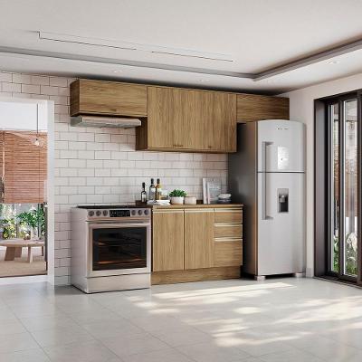 Armário De Cozinha Completa 100% Mdf 280cm Nogueira Celeste Kappesberg