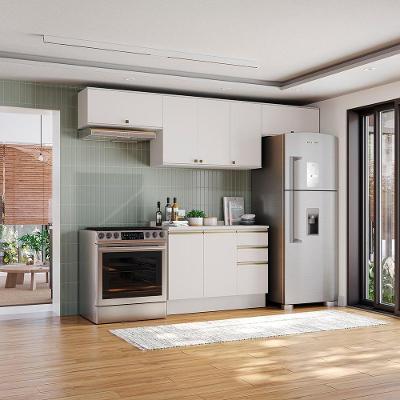 Armário de Cozinha Completa CB1417-BR 7 Portas 3 Gavetas MDF 280cm Branco