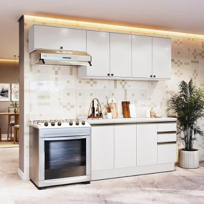 Armário De Cozinha Completa 100% Mdf 240cm Branco Celeste Kappesberg