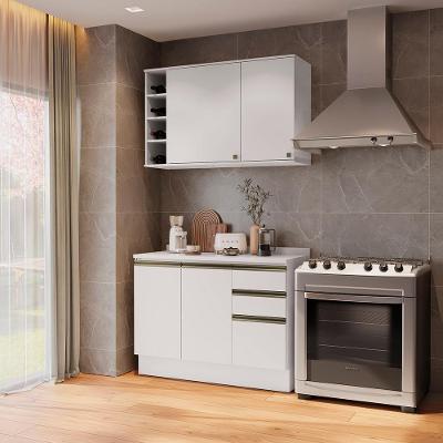 Armário De Cozinha Compacta Garrafeiro 100% Mdf 120cm Branco Celeste Kappesberg