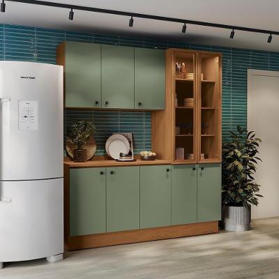 Armário De Cozinha Compacta 192cm Canela/verde Frevo Pixel Kappesberg