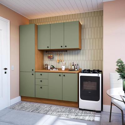 Armário De Cozinha Compacta 170cm Canela/verde Frevo Pixel Kappesberg