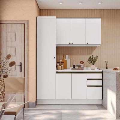 Armário de Cozinha Compacta Cb1389 6 Portas 3 Gavetas Mdf 170cm Branco