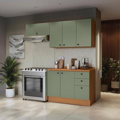 Armário de Cozinha Compacta Pixel 6 Portas 3 Gavetas MDP 200cm Verde