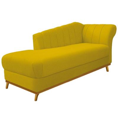 Recamier Vanessa 160cm Esquerdo Suede Amarelo Doce Sonho
