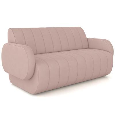 Sofá 2 Lugares Sala Living Orgânico 148cm Fávara K01 Veludo Rosê - Lyam Decor