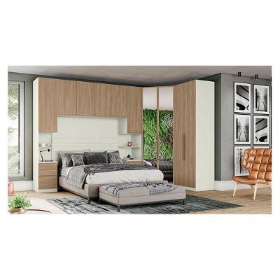Quarto Modulado Casal Ambiente Composição 5.4 New Predileto 5 Peças Areia Jequitibá - Henn