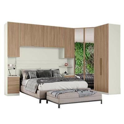 Quarto Modulado Casal Ambiente 5.4 New Predileto 5 Peças Areia Jequitibá - Henn
