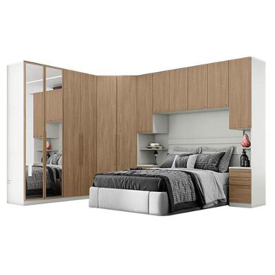 Quarto Modulado Casal Ambiente 6 New Predileto 6 Peças Areia Jequitibá - Henn