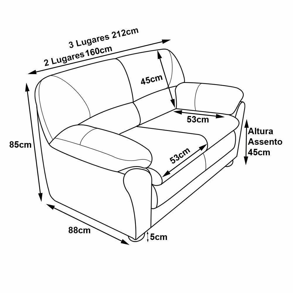 Sofá 2 E 3 Lugares Laura Couro Marrom Envelhecido - 2