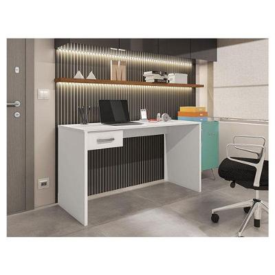 Mesa Para Computador Ambiente Gávea Com Gaveta Branco Trama - Móveis Leão