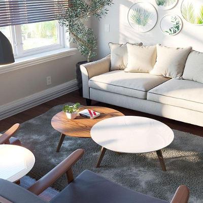 Kit Mesa De Centro Ambiente Luna Off White Freijó - Imcal