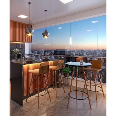 Mesa Bistrô Com Banqueta Kit 3 Peças Ambiente Gourmet Preto Facto Marrom - Imcal