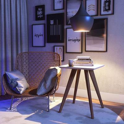 Mesa Lateral Ambiente Classic Quadrada Branco Acetinado - Imcal