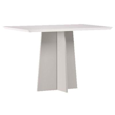Mesa De Jantar Anitta 120x80 Cm Com Vidro Off White