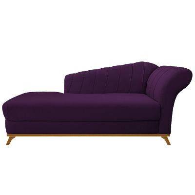 Recamier Vanessa 185cm Lado Esquerdo Suede Roxo