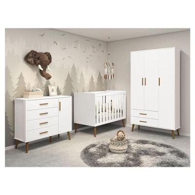 Quarto De Bebê Isis 3 Portas Branco Acetinado - Reller