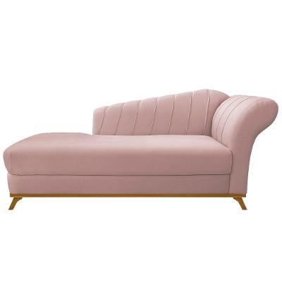 Recamier Vanessa 185cm Lado Esquerdo Suede Rosê