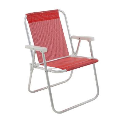 Cadeira Alta Lazy Em Alumínio Vermelha Bel