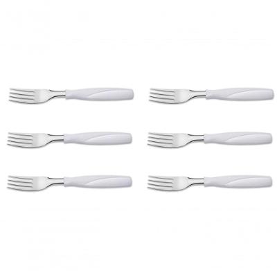 Kit 6 Garfo De Mesa Aço Inox Branco Brinox