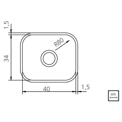 Cuba de Embutir Tramontina Lavínia 40 Bl Alto Brilho 40x34cm