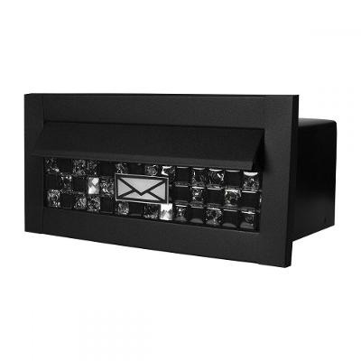 Caixa De Correio Carta Frente Preta C Tarja Pastilha Pedra