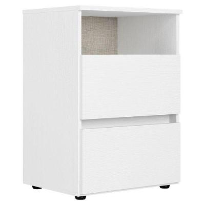 Mesa De Cabeceira 2 Gavetas Condessa Branco Acetinado - Thb
