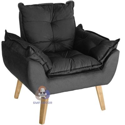 Poltrona Opala Suede Preto