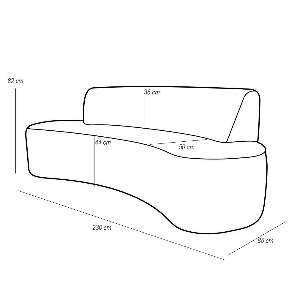 Sofá 3 Lugares 230 cm Bélgica Veludo Mostarda - 3