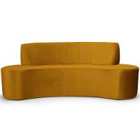 Sofá 3 Lugares 230 cm Bélgica Veludo Mostarda - 1