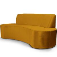 Sofá 3 Lugares 230 cm Bélgica Veludo Mostarda - 2
