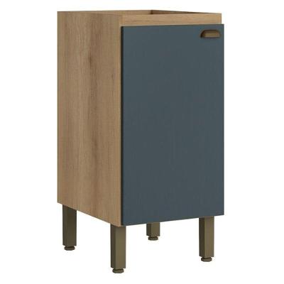 Balcão 40 Cm Com 1 Porta Finesse Sem Tampo Capuccino Azul- Thb