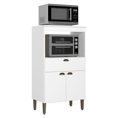 Balcão 2 Fornos 70 Cm 2 Portas E 1 Gaveta Moderna Branco -thb