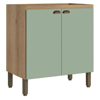 Balcão 80 Cm 2 Portas Finesse Sem Tampo Capuccino Menta - Thb