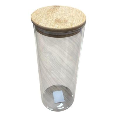 Pote De Vidro Borossilicato Com Tampa De Bambu 1800 Ml