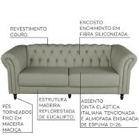 Sofá 2 Lugares Bérgamo 180cm Couro Fendi - 3